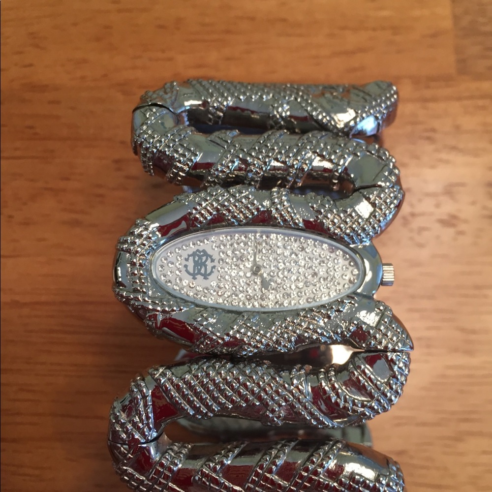 Roberto Cavalli Cleopatra Silver Snake Watch